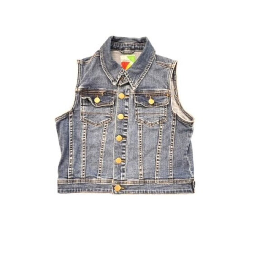 Fervour Denim‎ Jacket Sleeveless Vest Medium Wash Big Girls Size M Casual School
